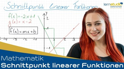 Lehrvideo: Nachhilfe Mathe - Schnittpunkt linearer Funktionen
