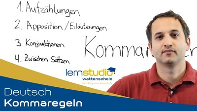 Deutsch Kommaregeln - Video und Übungen